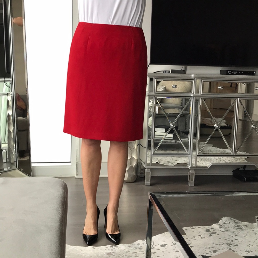 Red pencil skirt